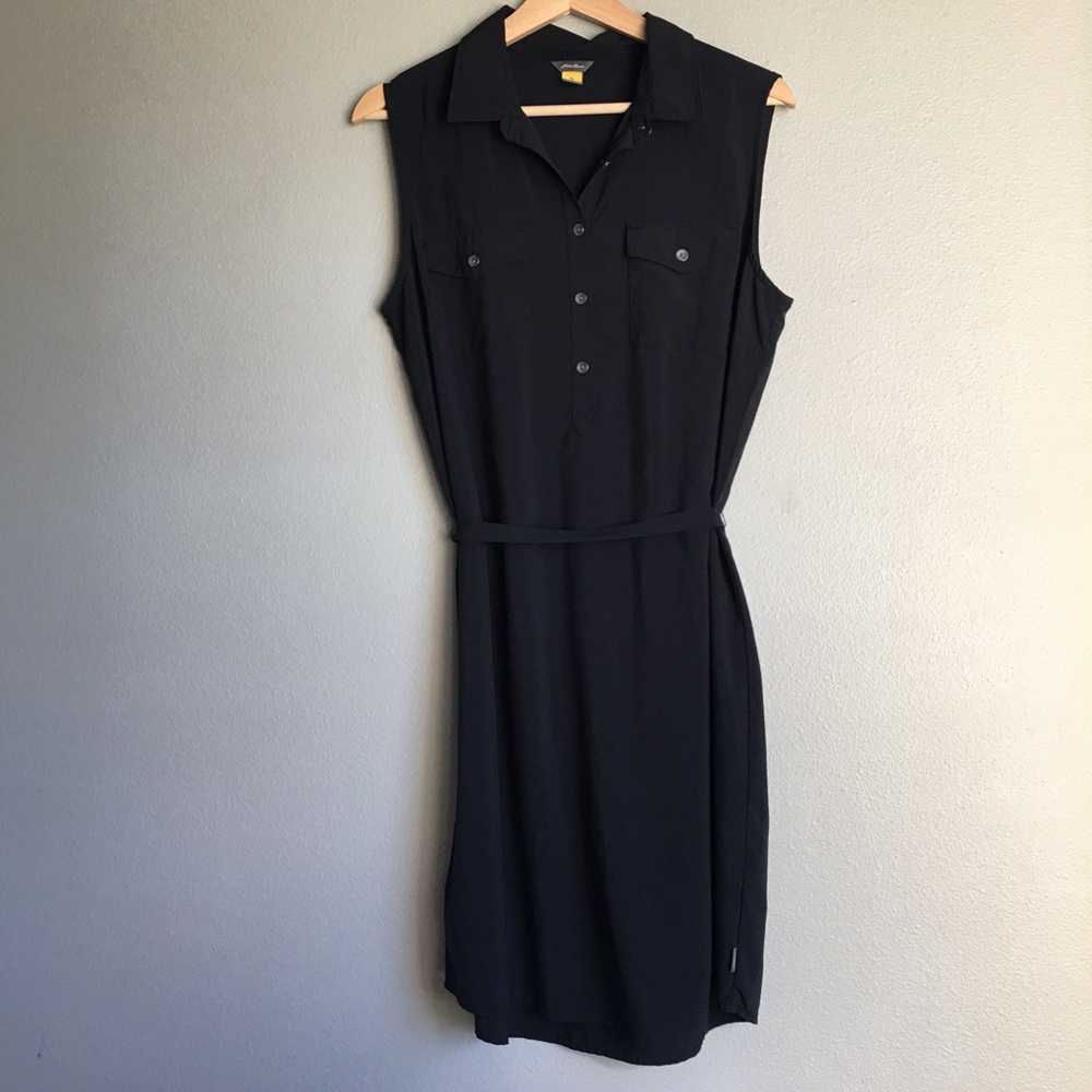 Eddie Bauer Black Collared Tank Dress